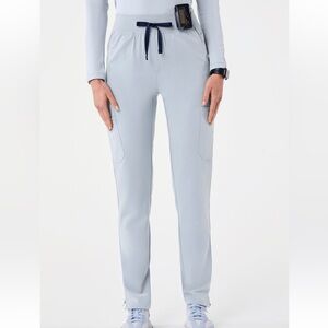 Figs high waisted yola pants - dusty blue